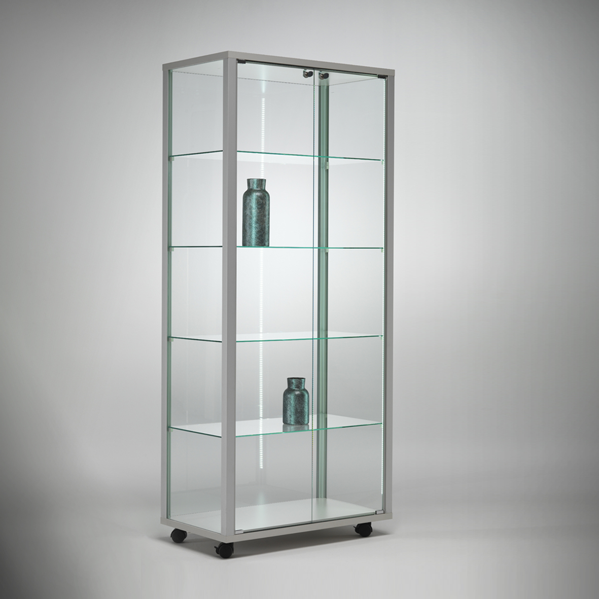 LIA 80-43 Floor Display Cabinet Aluminum Framed Glass Anti-Dust