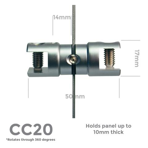 CC20 Rotating Double 10mm Panel Support